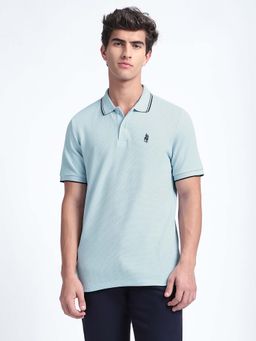 R&B - Solid Blue Slim Polo T-Shirt