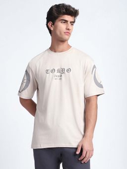 R&B - Graphic Beige Regular Men T-Shirt