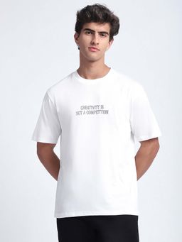 R&B - Typographic Print Relaxed Men T-Shirt