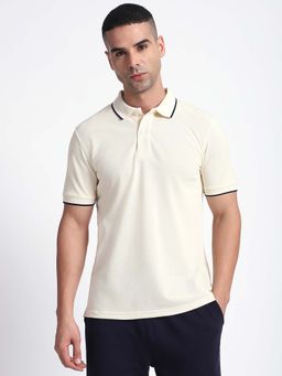 R&B - Solid Cream Regular Polo T-Shirt