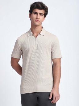 R&B - Textured Black Regular Polo T-Shirt