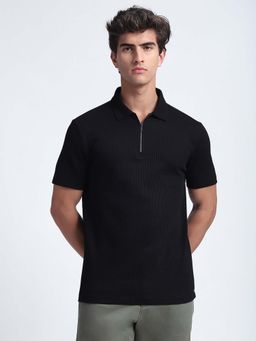 R&B - Textured Beige Regular Polo T-Shirt