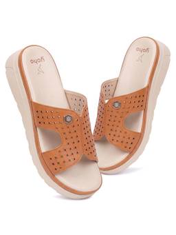 Yoho - Sdl 111 Slides for Women Featherlight Design Tan