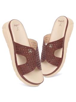 Yoho - Sdl 111 Slides for Women Featherlight Design Brown