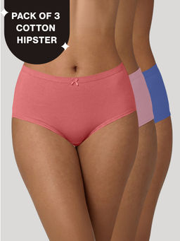 Nykd by Nykaa - Mid Rise Cotton Hipster Panty with Inner Elastic-NYP100 PO3 Wedgewood Zypher Dusty Cedar