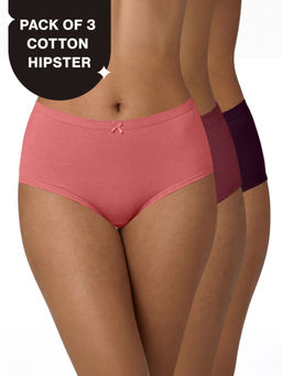 Nykd by Nykaa - Mid Rise Cotton Hipster Panty with Inner Elastic-NYP100 PO3 Zinfandel Dusty Cedar Potent Purple