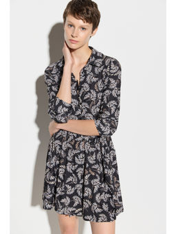 No Matter What - Black Flared Shirt Style Midi Dress with Belt (Set of 2)