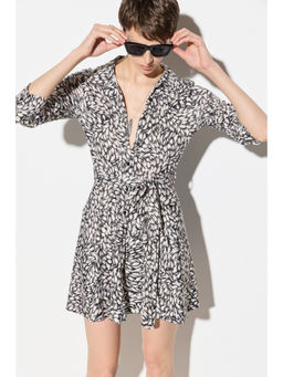 No Matter What - White Flared Shirt Style Midi Dress with Belt (Set of 2)