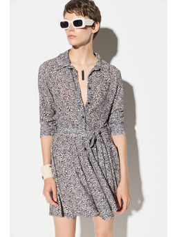 No Matter What - Black Long Sleeved Flared Shirt Style Dress with Belt (Set of 2)