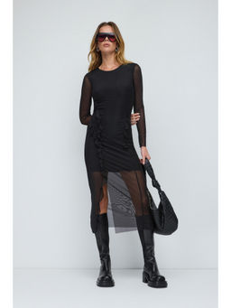 No Matter What - Black Lined Frilly Dress