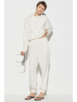 No Matter What - White Soft Touch Modal Joggers