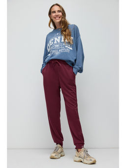 No Matter What - Burgundy Soft Elastic Waist Joggers