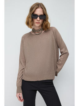 No Matter What - Beige Loose Fit Knitted Sweater
