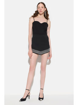 No Matter What - Black Studded Mini Skirt