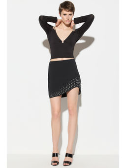 No Matter What - Black Stony Mini Skirt