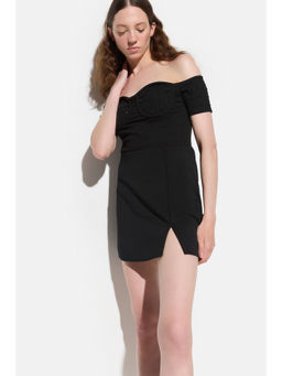 No Matter What - Black Slitted Mini Skirt