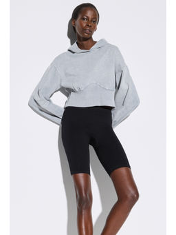 No Matter What - Black Ribbed Cycling Shorts