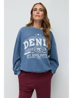 No Matter What - Blue Faded Oversized Sweatshirt