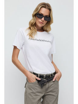 No Matter What - White Typography Regular Fit T-Shirt