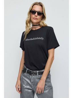 No Matter What - Black Typography Regular Fit T-Shirt