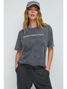 No Matter What - Grey Hakuna Matata Slogan Basic T-Shirt