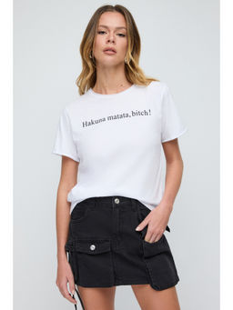 No Matter What - White Hakuna Matata Slogan Basic T-Shirt