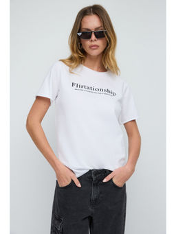 No Matter What - White Flirtationship Slogan Basic T-Shirt