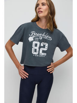 No Matter What - Blue Typography Short Sleeve Regular Fit T-Shirt