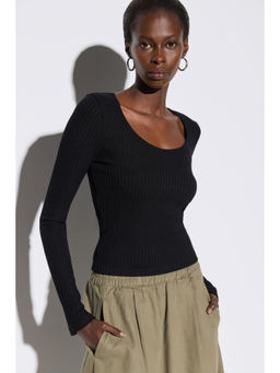 No Matter What - Black Corded Textured Top