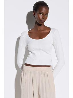 No Matter What - White Corded Textured Top