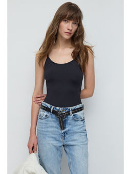 No Matter What - Black Thin Strapped Tank Top