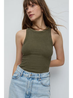 No Matter What - Olive Ribbed Tank Top
