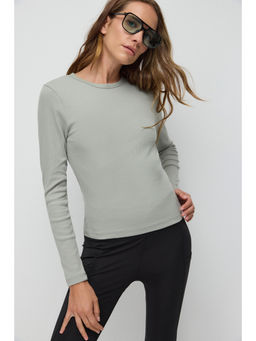 No Matter What - Green Basic Long Sleeve Twill Top
