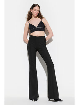 No Matter What - Black Bell-Bottomed Regular Fit Pant