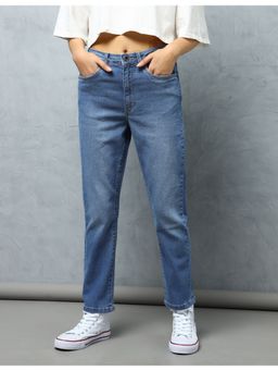 Flying Machine - Women Blue Cotton Solid Slim Jeans