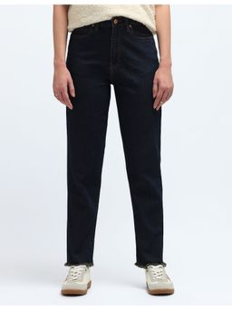 Flying Machine - Women Blue Cotton Solid Mom Jeans