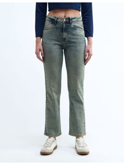 Flying Machine - Women Blue Cotton Solid Straight Jeans