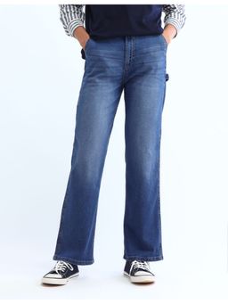 Flying Machine - Women Blue Cotton Solid Straight Jeans