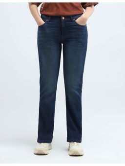 Flying Machine - Women Blue Cotton Solid Bootcut Jeans