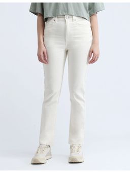Flying Machine - Women White Cotton Solid Slim Jeans