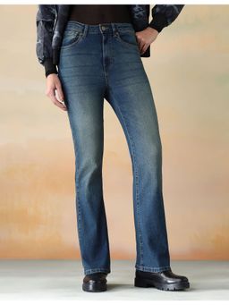 Flying Machine - Women Blue Cotton Solid Bootcut Jeans