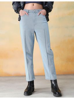 Flying Machine - Women Blue Cotton Solid Slim Jeans