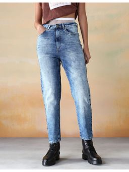 Flying Machine - Women Blue Cotton Solid Slim Jeans