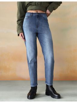 Flying Machine - Women Blue Cotton Solid Slim Jeans