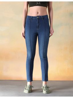 Flying Machine - Women Blue Cotton Solid Skinny Jeans