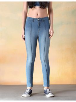 Flying Machine - Women Blue Cotton Solid Skinny Jeans