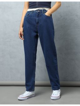 Flying Machine - Women Blue Cotton Solid Straight Jeans