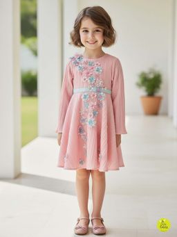 A Little Fable - Polyester Pink Floral Dress