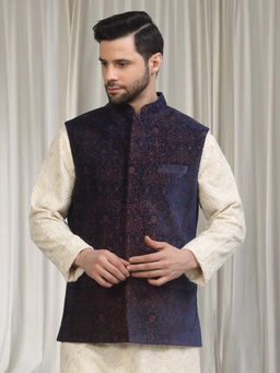 Aham-Vayam - Khaas Intricate Embroidered Velvet Nehru Jacket