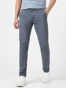 Urbano Fashion - Mens Grey Slim Fit Washed Jeans Stretchable